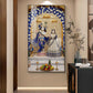 Deities Radha & Krishna Glass Finish Vertical Wall Art