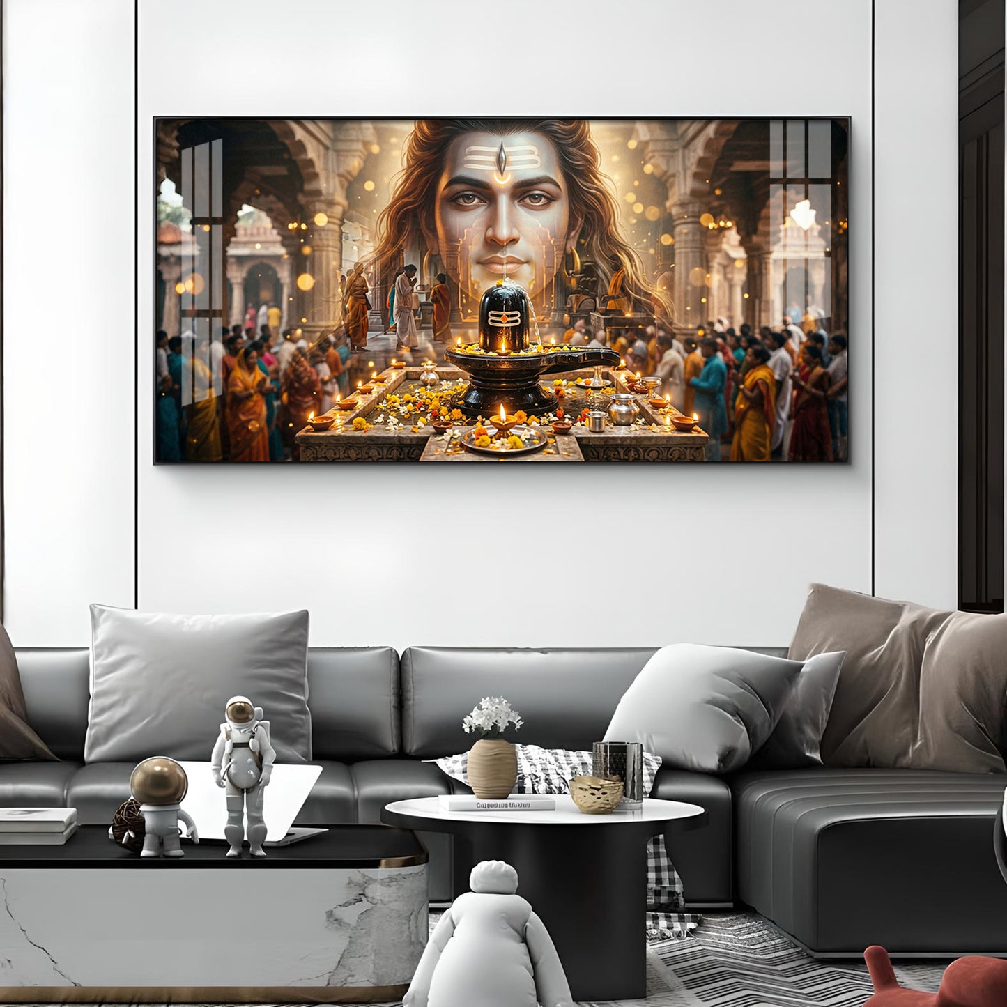 Divine Shiv Shankar Glass Finish Horizontal Wall Art