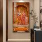 Decorative Radha Krishna Glass Finish Vertical Wall Art
