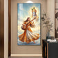 Divine Meera Bai with krishna Glass Finish Vertical Wall Art