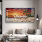 Seven Horses Vastu Glass Finish Horizontal Wall Art