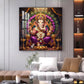 Shree Ganesha ji Glass Finish Square Wall Art
