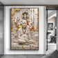Swami Samarth Glass Finish Vertical Wall Art