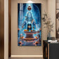 Lord Shiv Bhagwan Glass Finish Vertical Wall Art