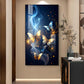 Cosmic Butterflies Glass Finish Vertical Wall Art