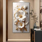 Luxe Petal Harmony Glass Finish Vertical Wall Art