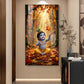 Lord Kanha In Forest Glass Finish Vertical Wall Art