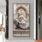 Elegant Buddha Glass Finish Vertical Wall Art