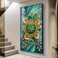 Islamic Muhammad With Flowers Glass Finish Vertical Wall Art