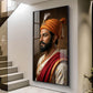 Maratha Chatrapati Shivaji Maharaj Glass Finish Vertical Wall Art