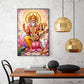 God Brahma Alongside Saraswati Glass Finish Vertical Wall Art