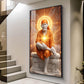 Sai Baba's Grace Glass Finish Vertical Wall Art