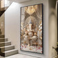 Jai Ganesh Deva Glass Finish Vertical Wall Art