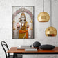 Lord Shiva In A Serene Pose Glass Finish Vertical Wall Art