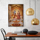 Spiritual Serenity Radha Love Krishna Glass Finish Vertical Wall Art