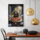 Lord Mahakal Glass Finish Vertical Wall Art