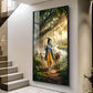 Lord Krishna Ji Glass Finish Vertical Wall Art