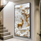 Floral Fawn Delight Glass Finish Vertical Wall Art