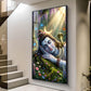 Lord Shiva Glass Finish Vertical Wall Art