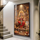 Durga Maa Glass Finish Vertical Wall Art