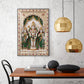 Lord Murugan with Valli and Devasena Glass Finish Vertical Wall Art