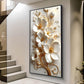 Pure Elegance Flora Glass Finish Vertical Wall Art