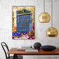 Sacred Krishna Mantra Glass Finish Vertical Wall Art
