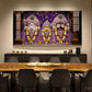Hindu Deities Lord Jagannath, Subhadra, & Balabhadra Glass Finish Horizontal Wall Art