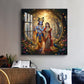 Jai Shree Radhe Krishna Glass Finish Square Wall Art