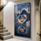 Islamic Allah Name With Heart Glass Finish Vertical Wall Art