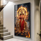 Divine Maa Durga Glass Finish Vertical Wall Art