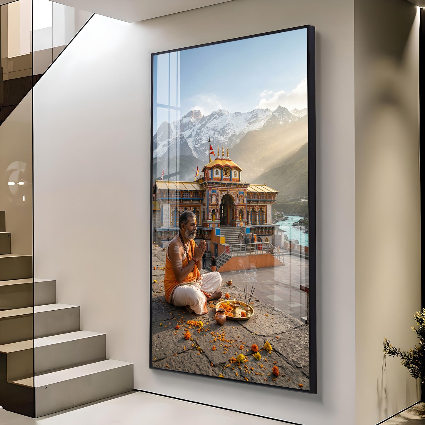 Jai Badrinath Glass Finish Vertical Wall Art