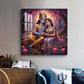 Loving Beautiful Radha Krishna Glass Finish Square Wall Art