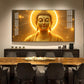 Divine Golden Buddha Glass Finish Horizontal Wall Art