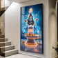 Meditating Lord Shiv Ji Glass Finish Vertical Wall Art