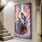 Lord Shiva and Nandi Glass Finish Vertical Wall Art