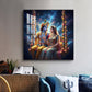 God Radha Krishna Glass Finish Square Wall Art