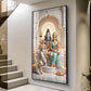 Shiva Parivar Glass Finish Vertical Wall Art