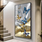 Radiant Butterfly Dance Glass Finish Vertical Wall Art