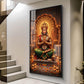 Hindu God Hanuman Ji Glass Finish Vertical Wall Art