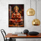 Lord Hanuman Glass Finish Vertical Wall Art