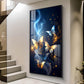Cosmic Butterflies Glass Finish Vertical Wall Art