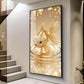 Lucky Golden Fish Glass Finish Vertical Wall Art