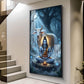 Meditating Lord Shiv With Nandi Glass Finish Vertical Wall Art
