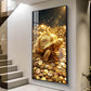 Lucky Turtle Glass Finish Vertical Wall Art