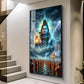 Lord Mahadev Blessing Glass Finish Vertical Wall Art