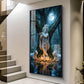 God Shree Krishna Glass Finish Vertical Wall Art