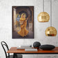 Meera Bai and Krishna Glass Finish Vertical Wall Art