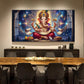 Lord Ganesha Glass Finish Horizontal Wall Art
