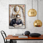 Dr. B.R. Ambedkar and Buddha Glass Finish Vertical Wall Art